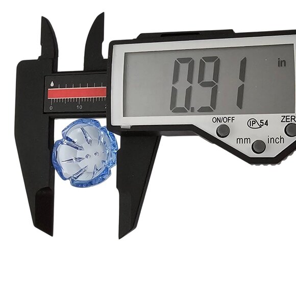 Blue Glass Flower Cupped Buttons, Set Of 6 - Picture 5 of 6